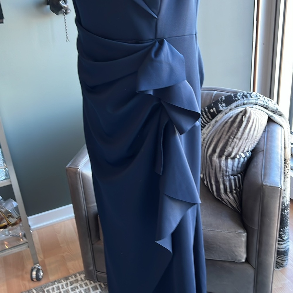 New XSCAPE Ruffle Off the Shoulder Scuba Gown in Midnight Size 16 - Picture 14 of 14